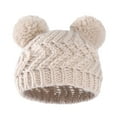 thumbnail image 5 of EnJoCho Baby Knitted Wool Hat Baby Autumn Winter Children Double Ball Pullover Hat Solid Color Warm Wool Hat For Children Toddler Kids Casual Fashion Headwear, 5 of 7