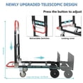 thumbnail image 3 of Carretilla de mano convertible THDUGG 3 en 1 plegable de aluminio de 600 kg, 3 of 7