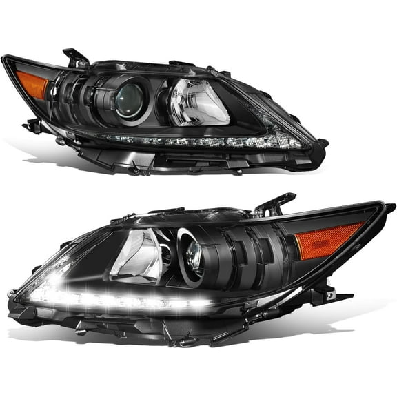 Headlights LED DRL Projector Lamps Black/Amber for 2013-2015 Lexus Es300H Es350