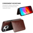 thumbnail image 5 of REQO Compatible with iPhone 15 Pro Wallet Case Credit Card Holder, Premium Leather Kickstand Flip Hidden Magnetic Clasp Durable Shockproof Protective Cover for iPhone 15 Pro 6.1 inch (Brown), 5 of 7