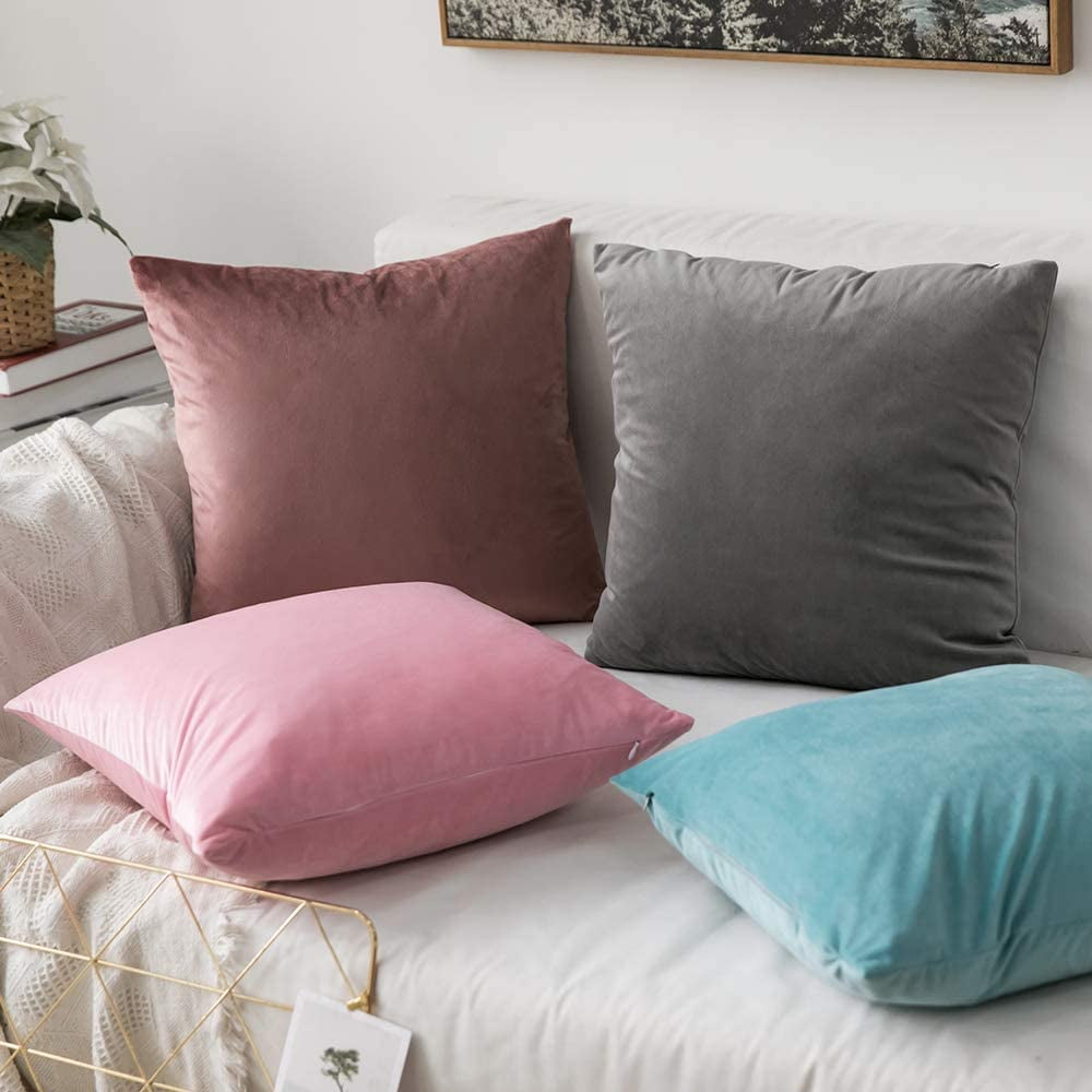 Pink velvet pillow case new arrivals