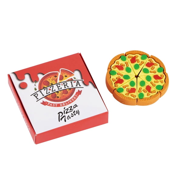 7PCS/SET Cute Creative Design Pizza Eraser  Pencil Stationery Mini Portable Eraser for Students