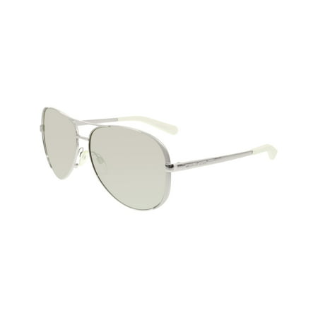 Michael Kors Women's Mirrored Chelsea MK5004-1001Z3-59 Silver Aviator Sunglasses
