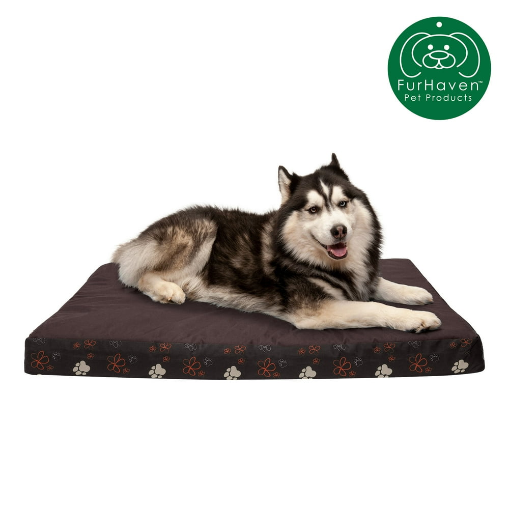 FurHaven Pet Dog Bed Deluxe Cooling Gel Memory Foam Orthopedic Indoor