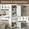 thumbnail image 5 of Euroco 71-inch tall freestanding bathroom vanity with damping-hinge doors and drawers, featuring a modern elegant design. Includes adjustable shelves, a fixed shelf, and space-saving storage., 5 of 9