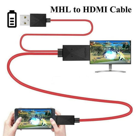 Mhl Adapter Cable - MHL to HDMI Adapter Micro USB to HDMI 1080P HD TV Cable Adapter for Samsung S3 S4 S5 red