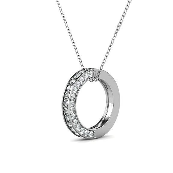 Cate & Chloe Viviana 18k White Gold Plated Necklace with Swarovski Crystals for Women, Gift for Her