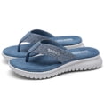 thumbnail image 1 of Likrtyny Chanclas para Mujer Sandalias Cuña Informales Tanga para Verano (38 Azul Claro), 1 of 9