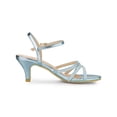 thumbnail image 4 of BLISSFUL STEP Women's Shoes Rhinestone Ankle Strap Kitten Heel Open Toe PU Buckle Sandals  Lake Blue 9.5, 4 of 8