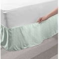 thumbnail image 2 of Luau Bed Skirt, Flourish Pattern with Blossoming Hibiscus Flowers Springtime in Hawaii Theme, Elastic Bedskirt Dust Ruffle Wrap Around for Bedding Decor, 4 Sizes, Mint Green and White, by Ambesonne, 2 of 2
