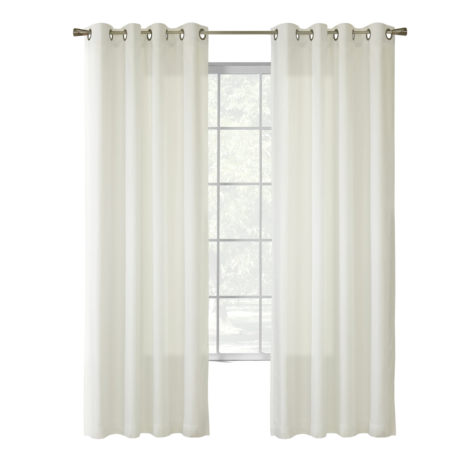Commonwealth Thermavoile Rhapsody Lined European Voile Grommet Panel - 54x63" - Ivory