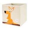3 Sprouts Children's Foldable Fabric Storage Cube Box Soft Toy Bin, Kangaroo