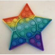Rainbow Star Shaped Push Pop Bubble Poppers Fidget Toy - 5"