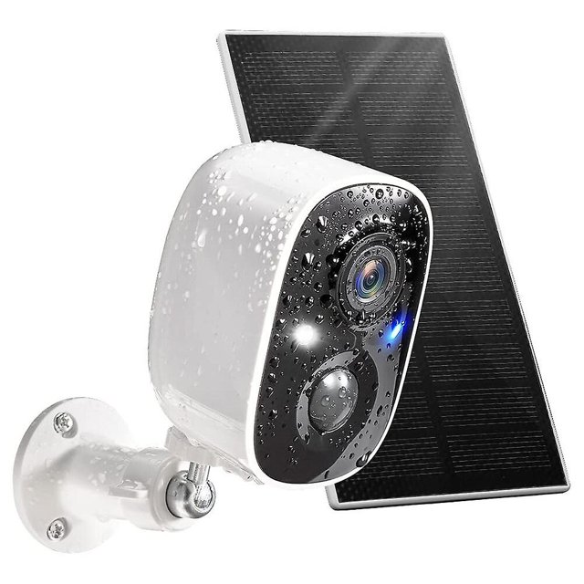 CHAO Cámara WiFi inalámbrica para exteriores con batería, cámara WiFi con energía solar con visión nocturna en color, detección de movimiento PIR, audio bidireccional, IP66 a prueba de agua