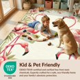 thumbnail image 4 of Design&I 4'x6' Washable Area Rug Snag-Free Skid-Resistant Medium Vintage Toile Repeating Botanical Border Boho Blooms Damask Symmetrical for Home Office, Under Desk, 4 of 7