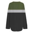 thumbnail image 5 of Duoif Womens Tops Long Sleeve Shirts for Women, Womens Cotton Linen Tunic Tops for Women Spring Summer V Neck Roll Up 3/4 Sleeve T Shirts Plain Graphic Tees Tops for Women Trendy Army Green L, 5 of 5