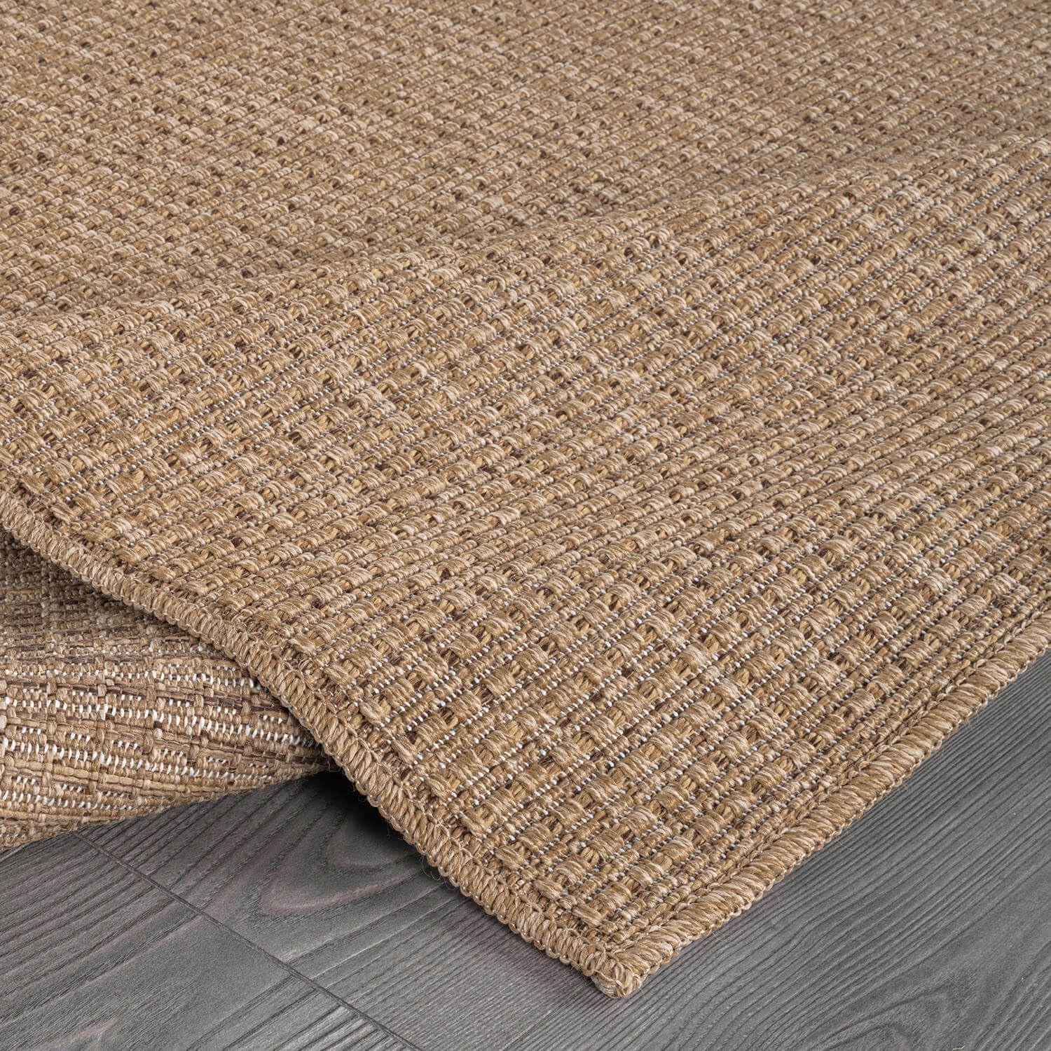 Beverly Rug Easy Jute Outdoor Indoor Non Shedding Easy-Cleaning Rug Natural 9x12