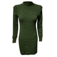 thumbnail image 5 of MKLEKYY Gilets Chandails Robe Chandail Femme Col Montant Manches Longues Couleur Unie Col Montant Robe Longue Tricotée, 5 of 5