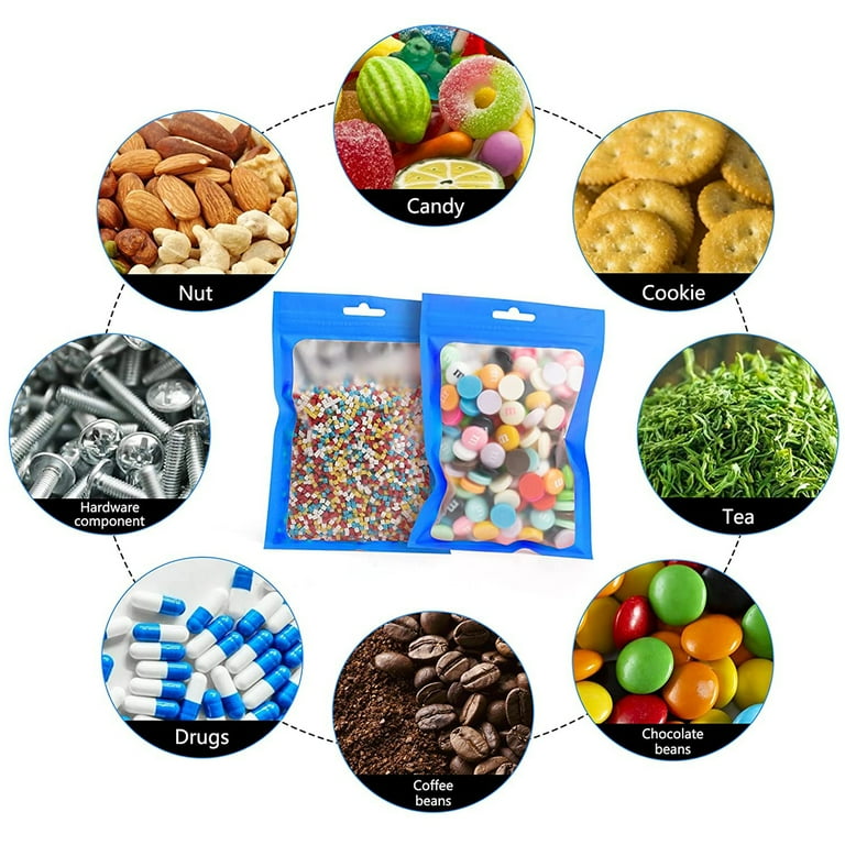 Sealable Mylar Bags With Ziplock For Candy, Food, Medications, And