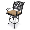 thumbnail image 3 of Jordan Manufacturing Sunbrella 17" x 19" Canvas Cocoa Brown Solid Rectangular Outdoor Chair Pad Seat Cushion with Ties (2 Pack), 3 of 10