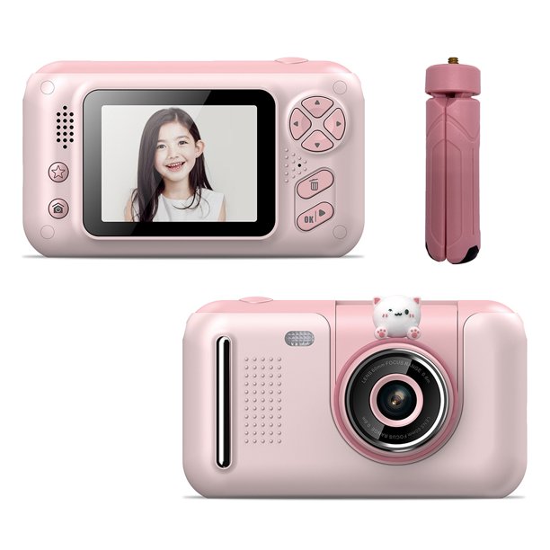 Cámara digital Likrtyny 40MP 1080P HD Kids Selfie Video Recorder Rosa 16GB