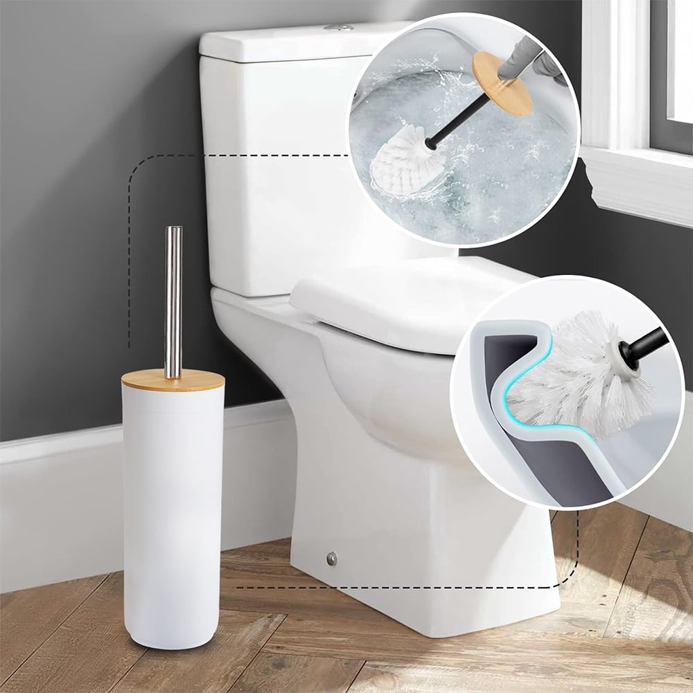 CERBIOR 6-Piece Bamboo Bathroom Accessory Set, Modern White