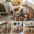 thumbnail image 6 of Round Rugs 8 Ft, Country Star Brown Non Slip Area Rugs for Kitchen Bedroom Entryway, Western Texas Vintage Farmhouse Wooden Washable Carpet Runner Rug Floor Mats for Bedroom Home Decor, 6 of 9