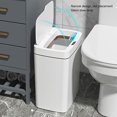 thumbnail image 5 of Asixxsix Touchless Bathroom Trash Can, 18L 4.75 Gallon Automatic Motion Sensor Garbage Can Battery Operated Slim Smart Noiseless Plastic Trash Bin with Lid for Bedroom, Kitchen, Office, 5 of 6