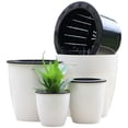 thumbnail image 3 of Automatic Self Watering Round Plastic Plant Flower Pot Garden Decors Home Office 180mm, 3 of 9