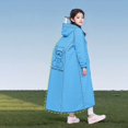 thumbnail image 4 of Rain Coats for Boys Girls Poncho Full Length School Commute Full Body Solid Color Kids Rainwear, 4 of 4