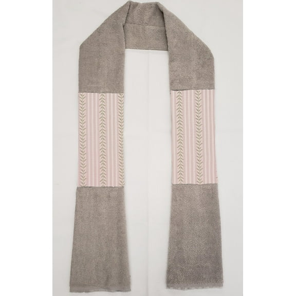 Striped Vines Kitchen Towel Boa / Scarf by Penny's Needful Things (Towel Color: Gray) (Pink)
