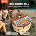 thumbnail image 4 of Outdoor Fire Pit Grill Grate - 30" Round BBQ Cooking Grid with Handle, Heavy Duty Steel Design for Campfire, Camping Trips, Tailgating, and Beach Parties, 4 of 11