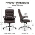 thumbnail image 2 of CONCETTA Ergonomic Executive Office Chair - High Back PU Leather Desk Chair with Adjustable Lumbar Support, Soft Padded Seat, Swivel & Rolling Wheels, Brown, 2 of 6