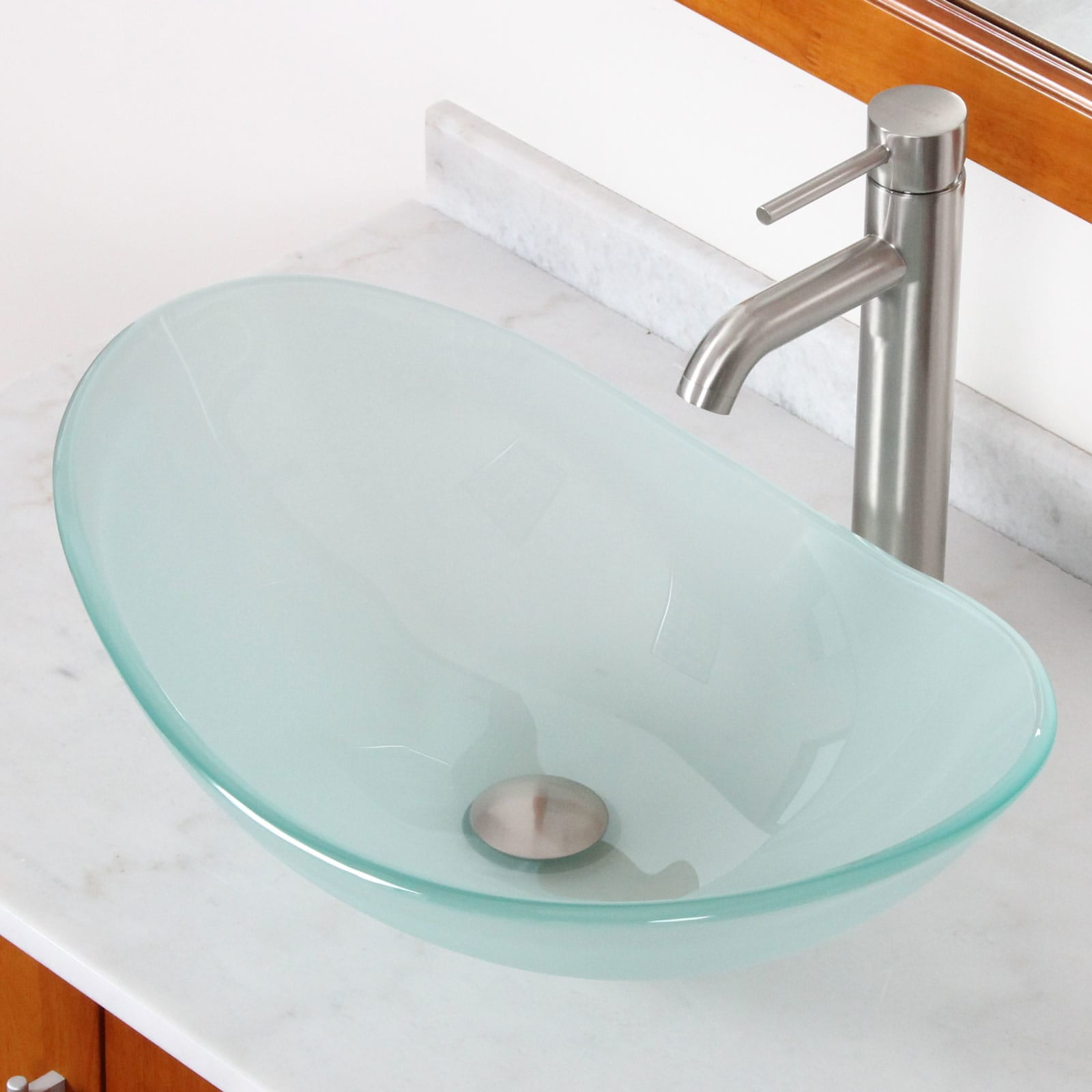 Elite Gd33f371023bn Tempered Bathroom Gl Vessel Sink W Unique Elite Gd33f371023bn Tempered Bathroom Gl Vessel Sink W Unique Oval Shape With Faucet Combo