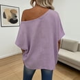 thumbnail image 4 of Fewfanhot Womens Tops Off The Shoulder Oversized Short Sleeve T-Shirts Summer Spring Casual Fashion Tees, 4 of 7