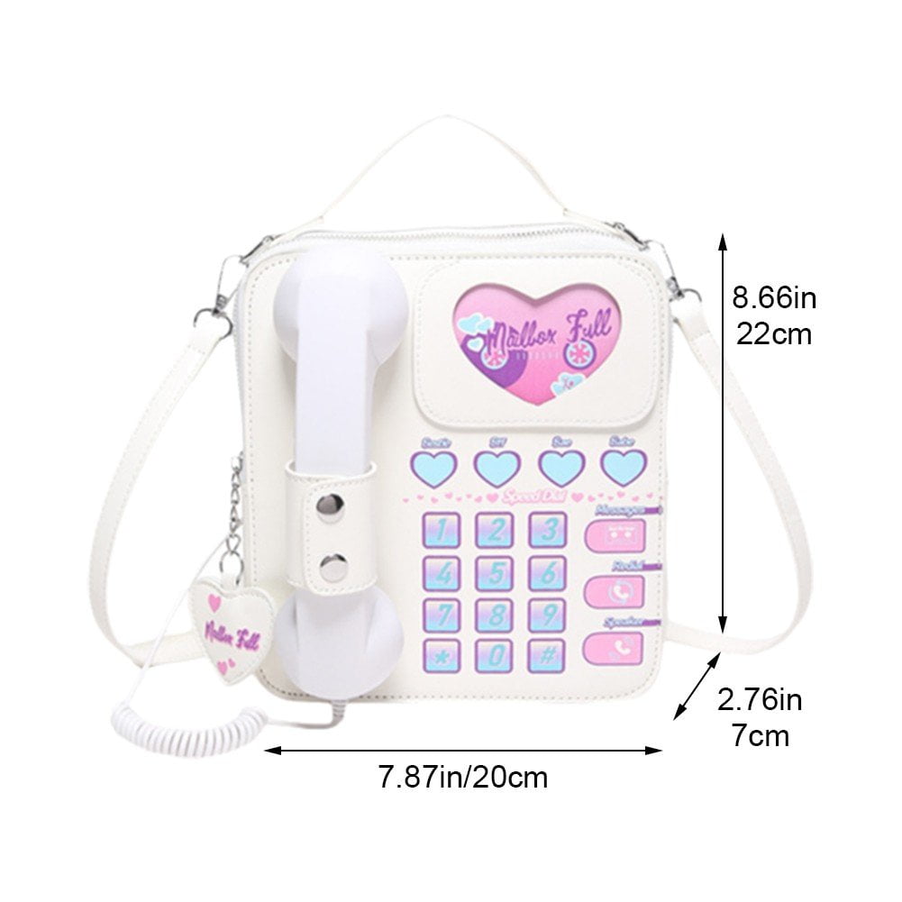 Jiibva Novelty Telephone Shaped Shoulder Bag Funny Retro Phone Design Crossbody Bag Personalized Handbags Purse for Women