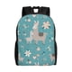 thumbnail image 1 of Disketp Teal Mama Llama Mochila Unisex de Apertura Lateral Completa, Mochila para Laptop para Escuela, Trabajo y Viajes, 1 of 8