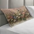 thumbnail image 2 of Ambesonne Floral Eucalyptus Quilted Pillowcover, Boho Wild Garden, 30" x 20", Rose and Olive Green, 2 of 2
