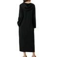 thumbnail image 3 of INSPIRE CHIC Bata de Noche con Cremallera para Mujeres, Bata Larga de Casa, Sudadera con Capucha de Manga Larga, Ropa de Casa con Bolsillos, S Negro, 3 of 6