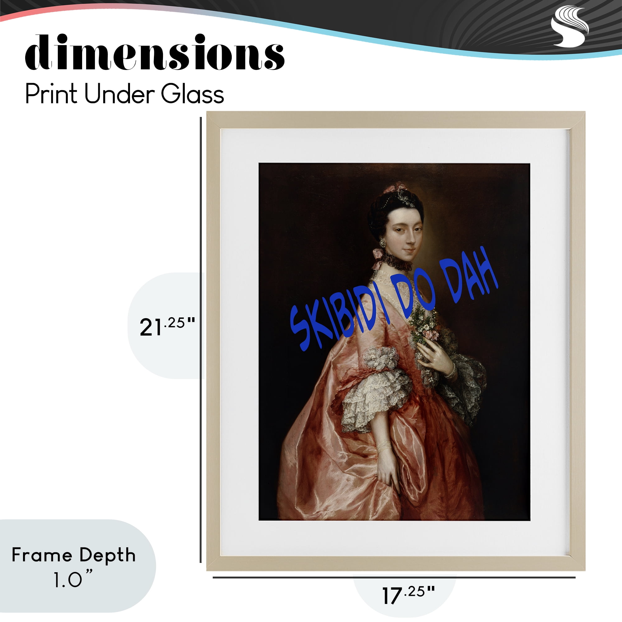 Stupell Industries Iconic Skibidi Do Dah Birch Framed Print Under Glass, design by Grotto Studios