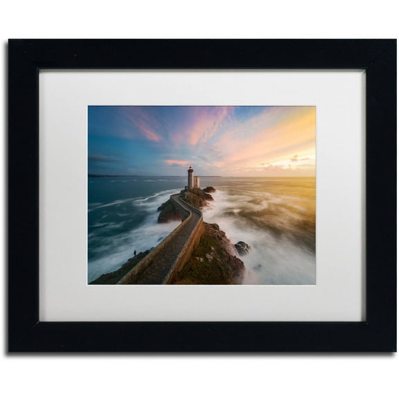 Trademark Fine Art "Last Rays in Brittany" Canvas Art by Mathieu Rivrin, White Matte, Black Frame