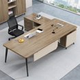 thumbnail image 3 of Standing Storage Office Desk Supplies Legs Luxury Mid Century Modern Computer Desks Long Bookshelf Mesa De Escritorio Furniture My Lux Decor Round, 3 of 20