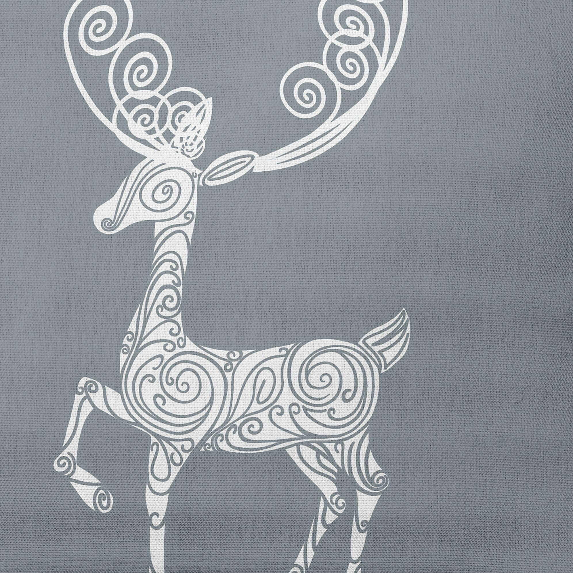 16" x 16" Simply Daisy Fancy Holiday Reindeer Christmas Polyester Indoor/Outdoor Pillow, Dusty Grey (1 Count)