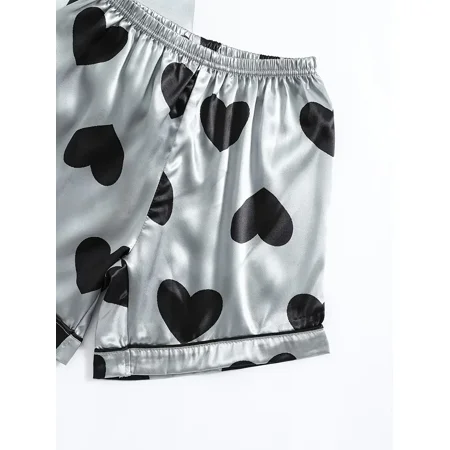 

Girls Short Sleeve Pajama Set Satin Pj Set