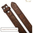 thumbnail image 2 of Western Leather Belt Strap for Men without Buckle Engraved Embossed Cowboy Leather Belt Strap 1.5 inch Wide, 2 of 8