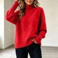thumbnail image 4 of Turilly Women's Plus Size Turtleneck Pullover Sweater Thick Knit Long Sleeve Relaxed Fit Solid Base Layer Top, 4 of 6