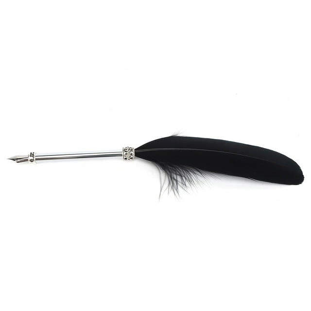Feather Pen, Black Feather Dip Pen Calligraphy Pens, Office Gifts for Office for Business Birthday Gifts