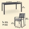 thumbnail image 3 of Outsunny 7 Piece Outdoor Dining Set w/ 6 Stackable Chairs & Rectangle Table, 3 of 10