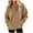 Khaki, variant on Paiwinds Oversized Sweatshirts for Women, Crewneck Solid Color Long Sleeve Tops with Front Pocket, Loose Fit Fall Winter Tunic Shirts