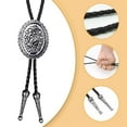 thumbnail image 3 of Adjust Length Bolo Tie with Carved Horse Head Pendant Necktie for Shirt, 3 of 12